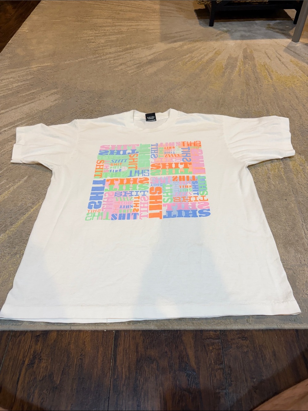 Vintage 80s / early 90s T Shirt ( this shit ) Word Cloud funny tee size XL